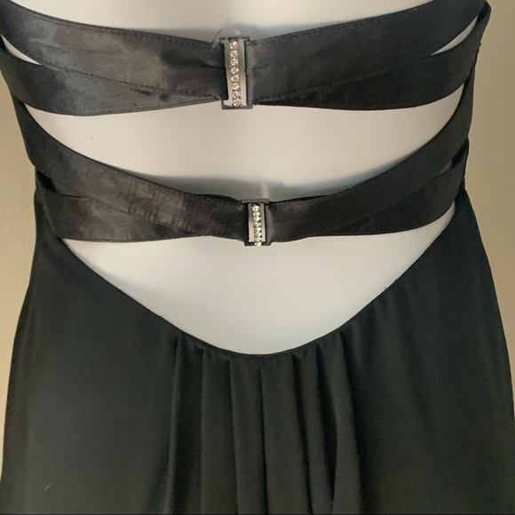 LA FEMME Black Strapless Formal Long Maxi Dress Black Tie Size 0 - Picture 2 of 15